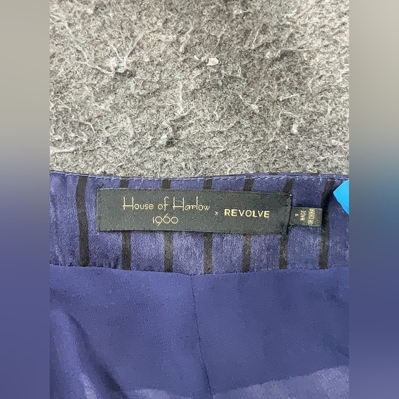 House of Harlow 1960 x REVOLVE Navy Pinstripe Tie Pants | Size S - Picture 7 of 10